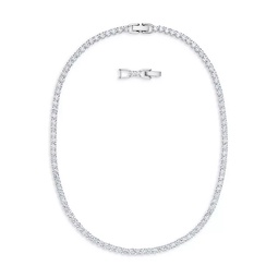 Tennis Swarovski Crystal White Rhodium-Plated Deluxe Necklace