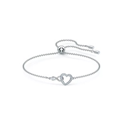 Swarovski Infinity Crystal Rhodium-Plated Infinity & Heart Bracelet
