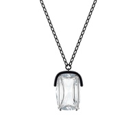 Harmonia Swarovski Crystal Oversized Black Pendant Necklace