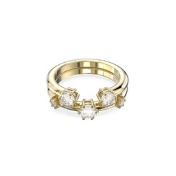 Constella 2-Piece Goldtone-Plated & Crystal Ring Set