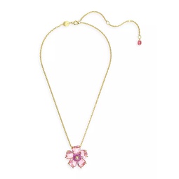 Florere Gold-Plated & Crystals Flower Pendant Necklace