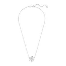 Volta Rhodium-Plated & Cubic Zirconia Bow Pendant Necklace