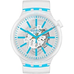 Swatch Blue-in-Jelly Quartz White Skeleton Dial Watch SO27E105