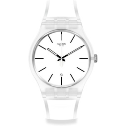 Swatch Unisex Casual White Bio-Sourced Quartz Watch WHITE TRIP