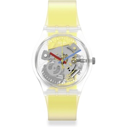 Swatch CLEARLY YELLOW STRIPED Unisex Watch (Model: GE291)