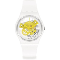 Swatch Bioceramic Time to Yellow Small Quartz White Dial Unisex Watch SO31W105