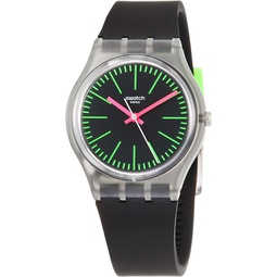 Swatch Fluo Loopy GM189 Black Silicone Quartz Fashion Watch