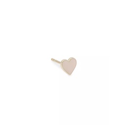 14K Yellow Gold & Enamel Mini Heart Stud Earring