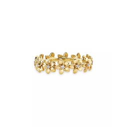 Tiny Plumeria Eternity 14K Yellow Gold & 0.06 TCW Diamonds Ring
