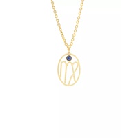 22K Goldplated & Lapis Lazuli Virgo Pendant Necklace