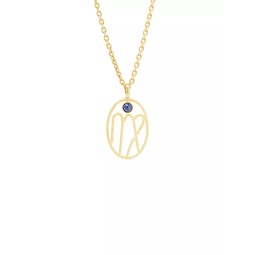 22K Goldplated & Lapis Lazuli Virgo Pendant Necklace