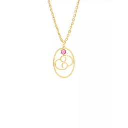 22K Goldplated & Dyed Ruby Cancer Pendant Necklace