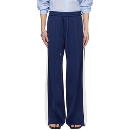 Blue Piping Track Pants 241494M191002