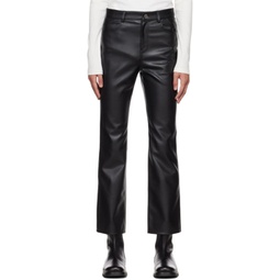 SSENSE Exclusive Black Faux-Leather Pants 222494M189002