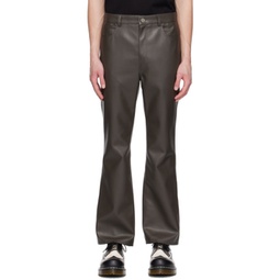 SSENSE Exclusive Brown Faux-Leather Pants 222494M189001