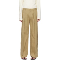 SSENSE Exclusive Beige Tailored Trousers 241612M191001