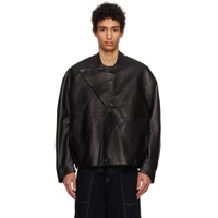 Black Lock Leather Jacket 241612M181002