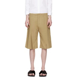 Beige Tailored Shorts 241612M193006