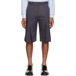 Gray Pleated Shorts 232612M193000