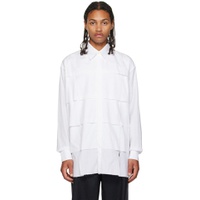 White Slashed Classic Shirt 232612M192002