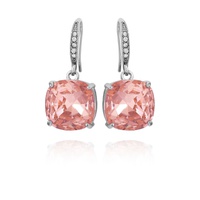 Womens Pave Crystal Drop Earring