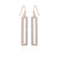 Pave Rectangle Linear Earrings