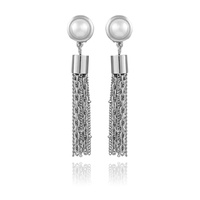 Womens Pearl and Chain Drop Earring