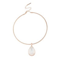 Womens Crystal and Rose Gold-Tone Collar with Pendant