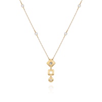 Gold-Tone Charm Pendant Long Necklace