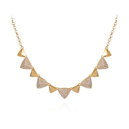 Gold-Tone Pave Glass Stone Statement Necklace