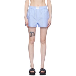 Blue Vented Shorts 241214F072002