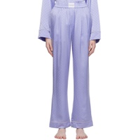 Blue Pleated Pyjama Pants 232214F079001