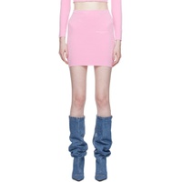 Pink Bonded Miniskirt 232214F090008