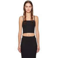 Black Cropped Camisole 241214F111005