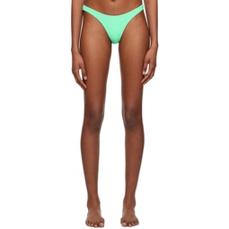 Green Jacquard Bikini Bottom 231214F105001