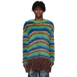 Multicolor Fringe Sweater 232791M201002