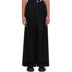 Black Garment Dyed Trousers 241791M191000