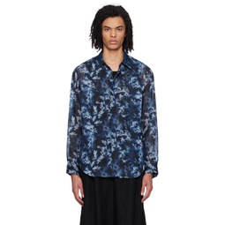 Blue Printed Shirt 241791M192003