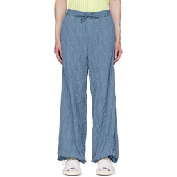 Blue Pleated Trousers 232791M191001