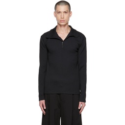 Black Textured Sweater 222791M202001