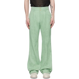 Green Flared Trousers 231791M191000