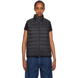 Black Quilted Reversible Down Vest 222499F581049