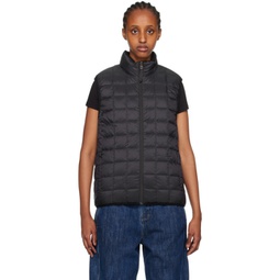 Black Quilted Reversible Down Vest 222499F581049