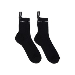 Black Stud Trim Low Socks 232970M220000