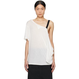 White Drop Shoulder T Shirt 232970M213001