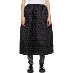 Black Quilted Midi Skirt 232244F092005