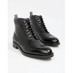 mens twrens brogue boots in black