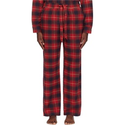 Red Plaid Pyjama pants 241482M218012