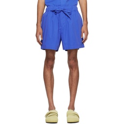 Blue Drawstring Pyjama Shorts 241482M218027