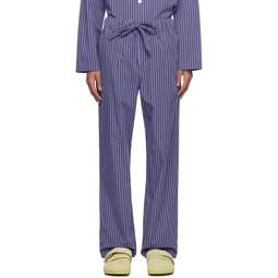 Blue   Brown Drawstring Pyjama Pants 241482M218029